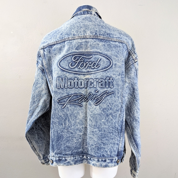 Vintage Other - VTG Ford Motorcraft Racing Acid Wash Denim Jacket